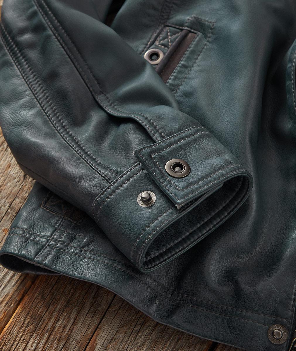 Men's Slate Leather Bomber | Carbon2Cobalt